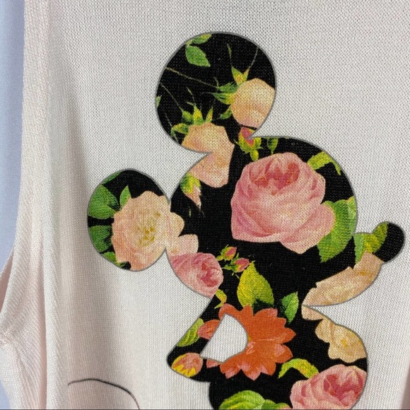 Light pink Mickey floral tank - Picture 3 of 5